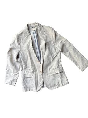 Lucky Brand Blazer Jacket Size M Mens Linen cotton light beige Ivory 2 button